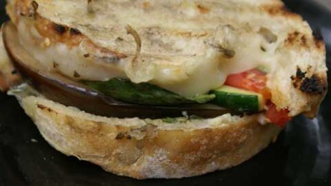 Grilled Eggplant Panini with Rosemary Garlic Aioli