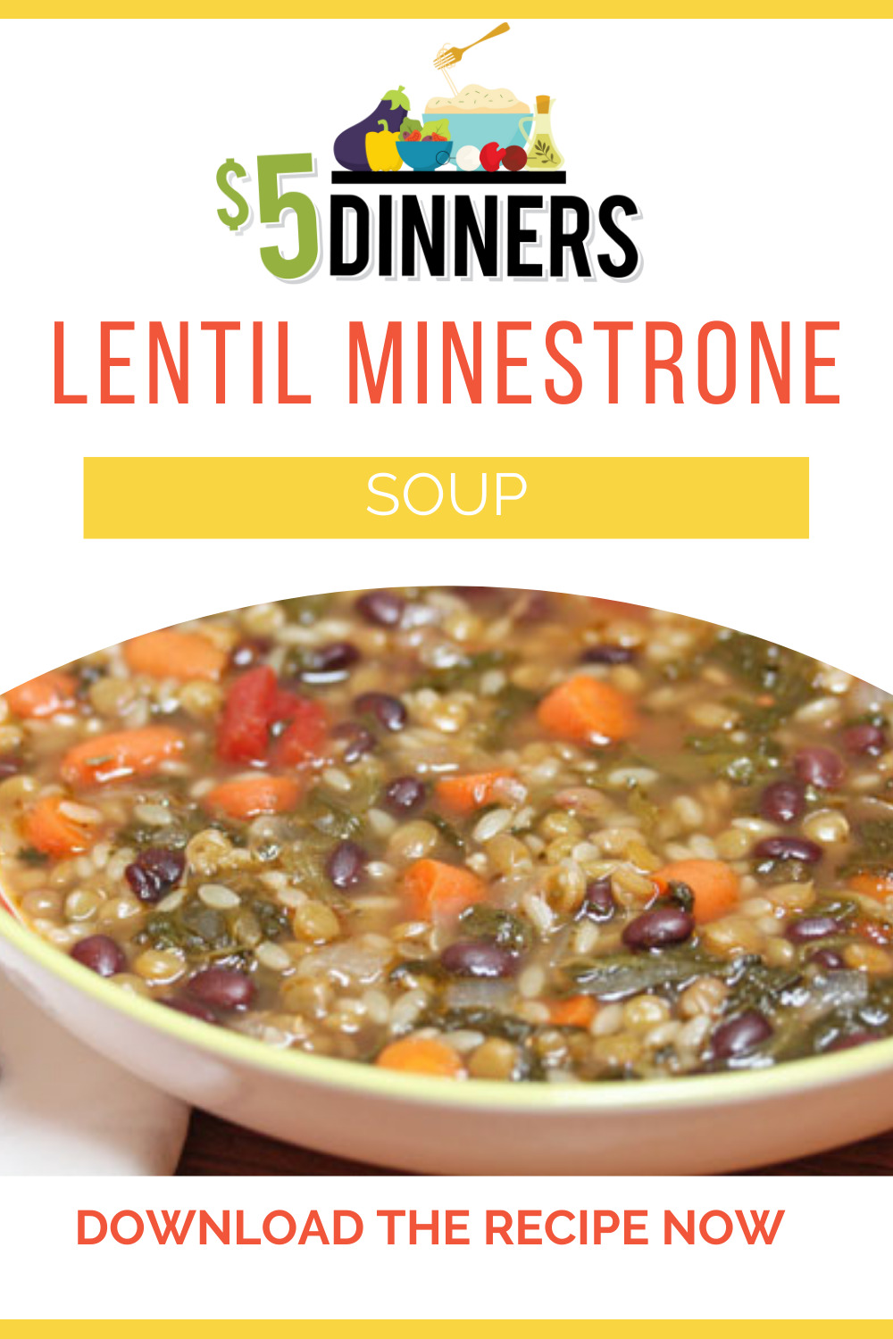 Lentil Minestrone Soup - $5 Dinners | Budget Recipes, Meal Plans ...