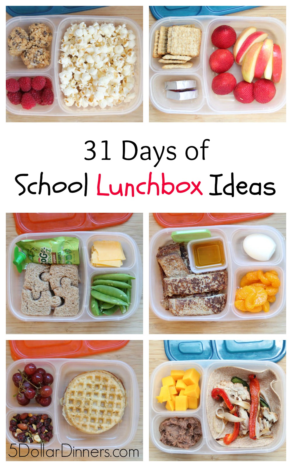 31 Days of School Lunchbox Ideas - $5 Dinners | Recipes, Meal Plans ...