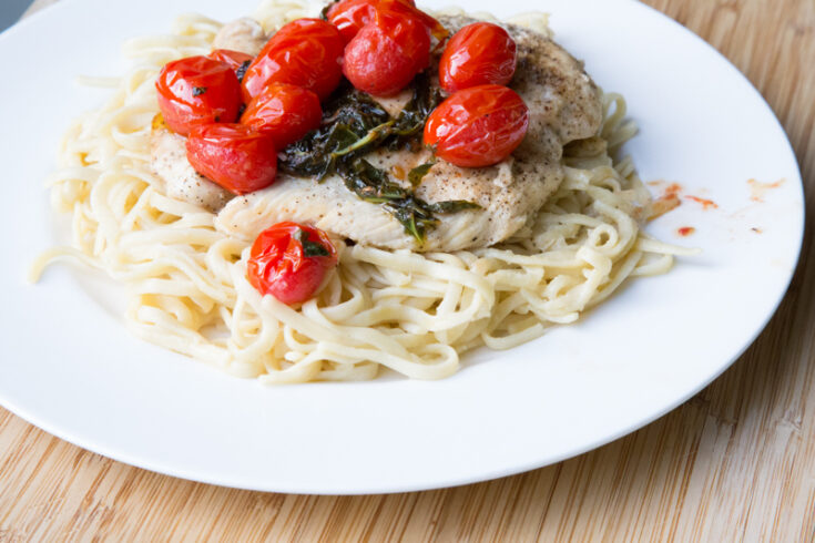 Recipe For Tomato Basil Chicken Over Linguini