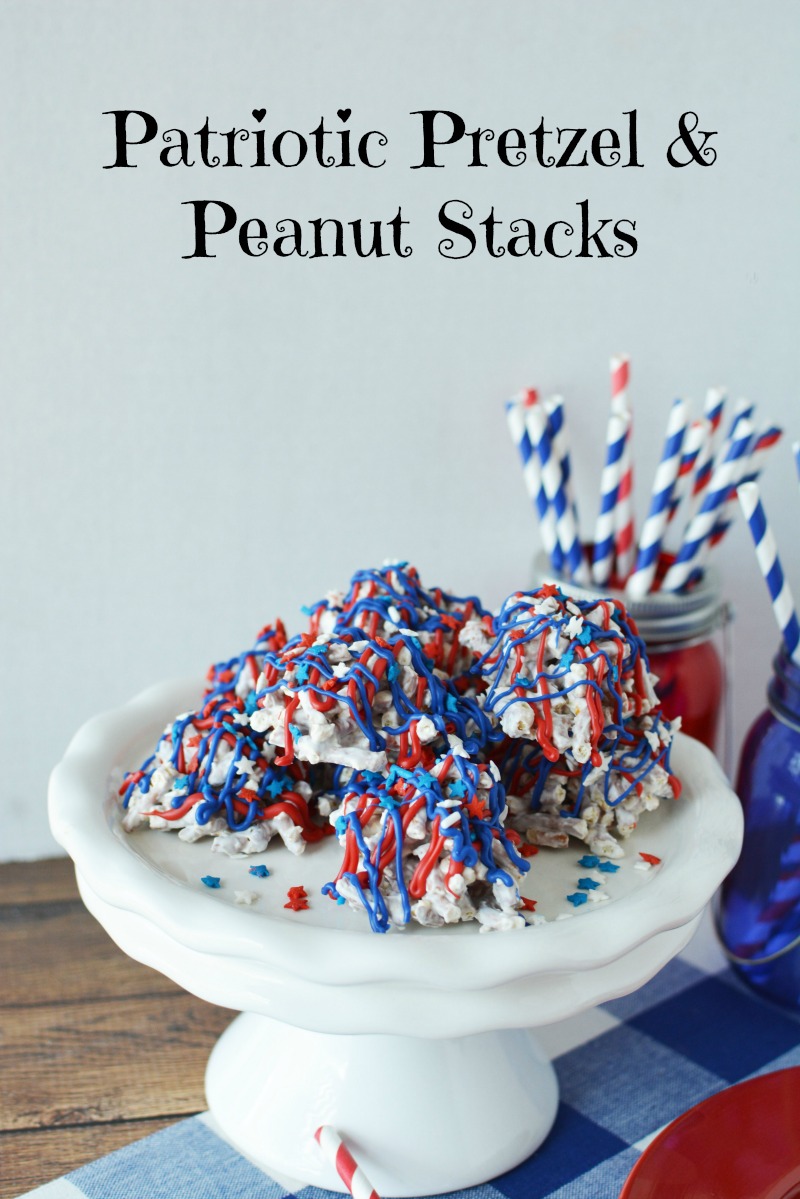 Patriotic Pretzel Peanut Stacks