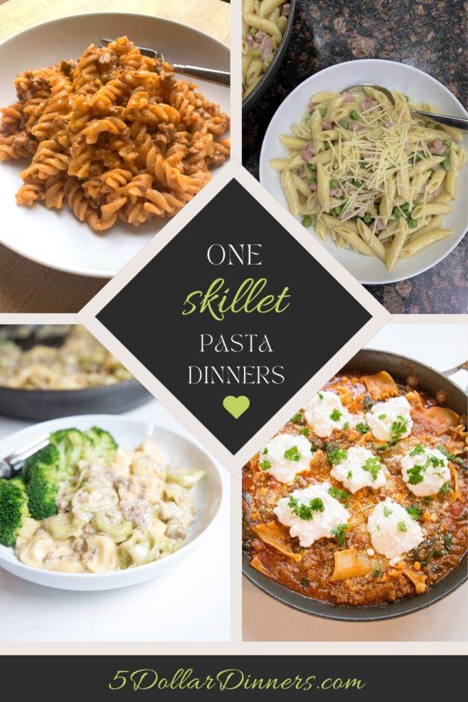 one-skillet pasta dinners on 5dollardinners.com